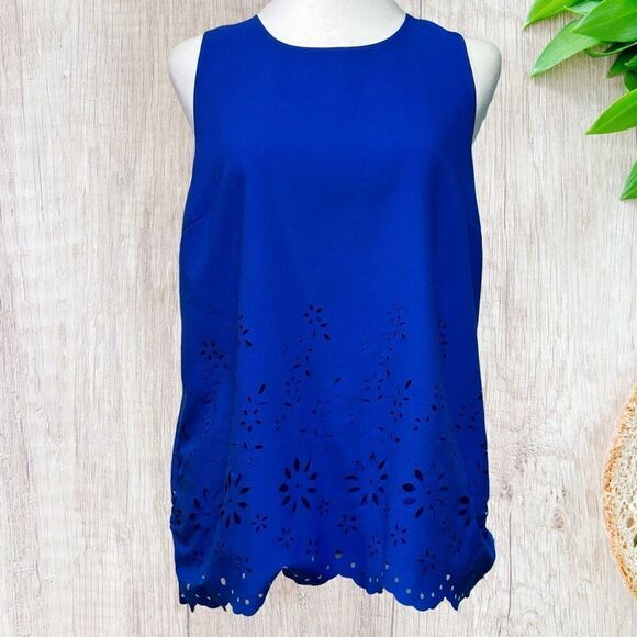 Cynthia Rowley Womens Top Size M Floral Cutout Lined Sleeveless - Picture 1 of 9